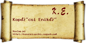 Kopácsi Enikő névjegykártya